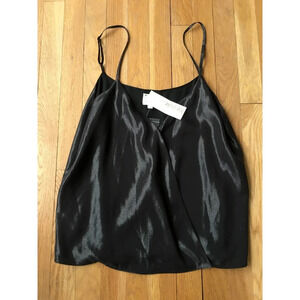Parker $188 Pixie Black Silk Tank Top Size L